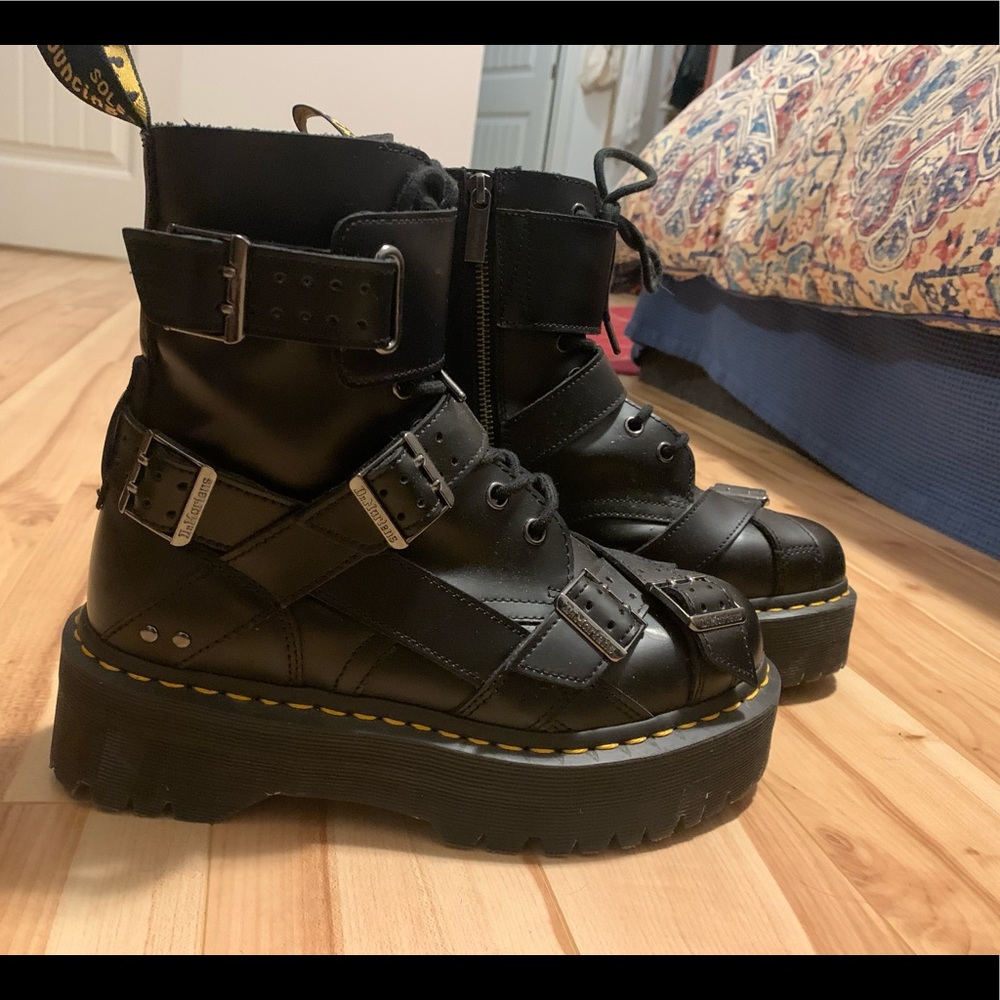 EUC Jaden Strap Platform Leather Boots